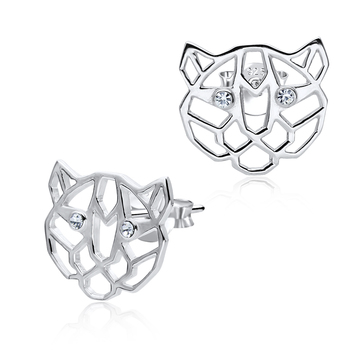 Tiger Shaped Silver Stud Earring STS-3730